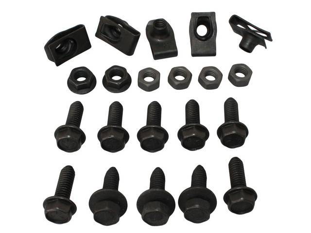FASTENER KIT, NOSE PANEL, (21), HEX CA-TYPE. THREAD FORMING MACHINE SCREW THREADED TO POINT CONI-CONICAL SPRING WASHER SEMS-SCREW AND 