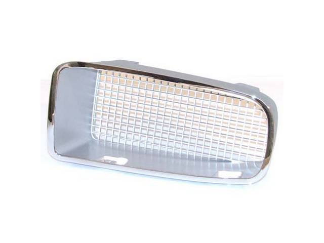 GRILLE, Radiator, silver grille and surround w/ chrome molding, LH, Repro