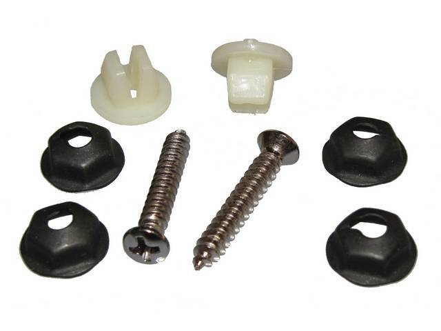 FASTENER KIT, Radiator Grille Fender Brow (*Eyebrow*) Moldings, (8) incl stamped and nylon nuts, screws