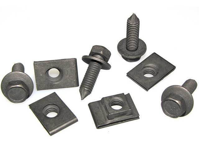 FASTENER KIT, Front Wheelhouse To Radiator Core Support, (8) Incl HX PP CONI SEMS and U-Nuts