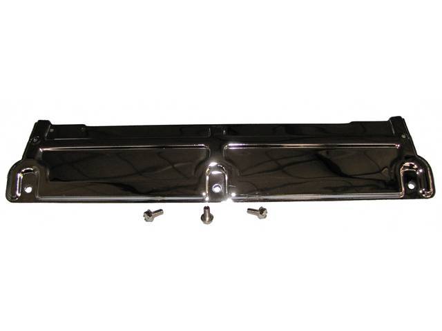 PANEL, Radiator Mounting, Upper, 3-bolt design, 23 7/8 inch length x 5 1/4 inch width, incl bolts, chrome finish, repro