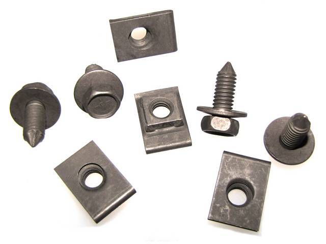 FASTENER KIT, Front Wheelhouse To Radiator Core Support, (8) Incl HX PP CONI SEMS and U-Nuts