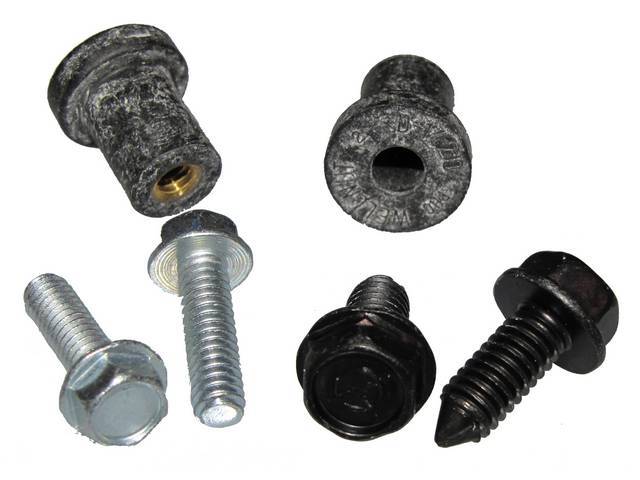 GROMMET / MOUNTING KIT, Radiator, mounts radiator to core support, (6), includes 2 grommet / nuts and 4 bolts, replacement-style repro  ** see p/n C-1270-50AK for correct-concours kit **