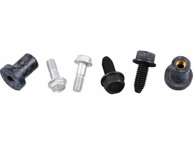 FASTENER KIT, Radiator, mounts radiator to core support, (6), includes HXWA CA and MS screws, grommets / well-nuts, OE-Correct repro