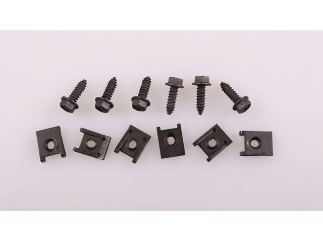 Radiator Support Baffle Fastener Kit, 12-pieces, OE Correct AMK Products reproduction for (74-78)