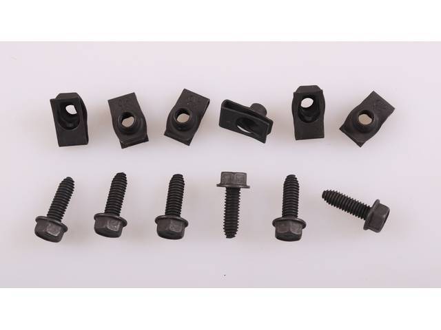 Radiator Support to Baffle Braces Fastener Kit, 12-pieces, OE Correct AMK Products reproduction for (76-81)