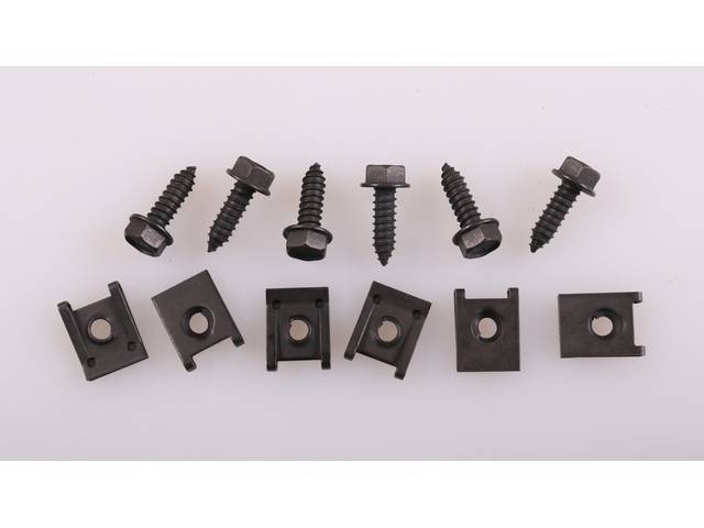 Radiator Support Baffle Fastener Kit, 12-pieces, OE Correct AMK Products reproduction for (79-81)