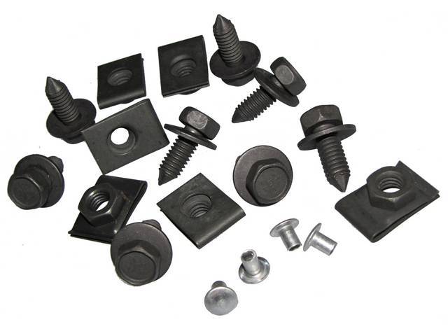 FASTENER KIT, Bumper Filler Panel, Front, (15) incl HX PP CONI SEMS, u-nuts and rivets