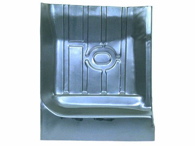 FLOOR PAN, Rear Section, RH, 23 inch length x 20 inch width, has a 1 inch overlap for joining the front and rear pans, US / Canadian made Repro