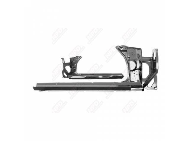 Complete Rocker Panel, RH, Incl Inner and Outer Panels with Kick Panel and Cowl Area, EDP Steel, Reproduction for (70-81)