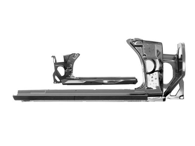 Complete Rocker Panel, RH, Incl Inner and Outer Panels with Kick Panel and Cowl Area, EDP Steel, Reproduction for (70-81)