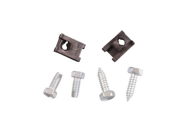 Rear Bumper Splash Shields Fastener Kit, 6-pieces, OE Correct AMK Products reproduction for (1966)