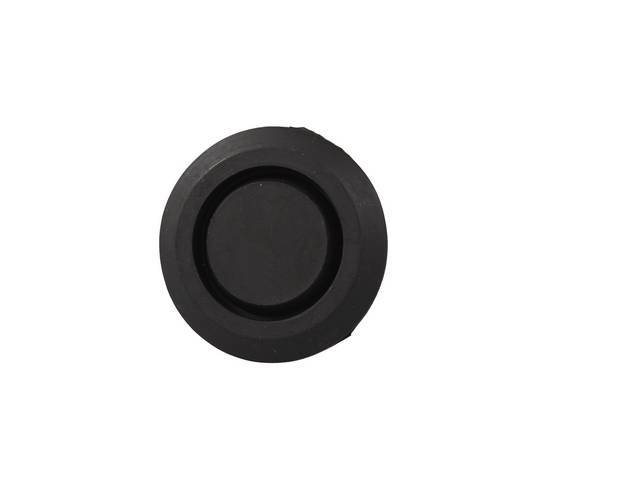 PLUG, Floor Pan, Rubber, 2 Inch over all diameter, Fits 1 3/8 Inch round hole, Repro ** General Motors used this plug in various floor pan locations **