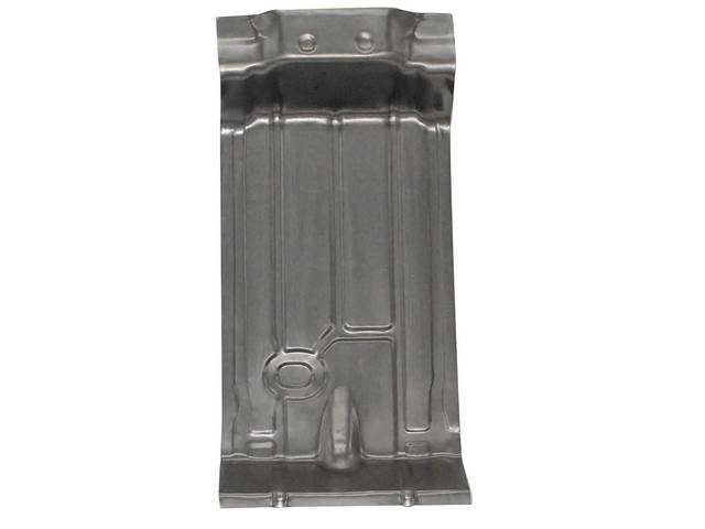 FLOOR PAN, Rear Compartment / Trunk, 3 Piece Design, Center, 48 1/4 Inch length x 19 1/2 Inch width, 21 gauge steel, US-Made, raw uncoated finish, repro