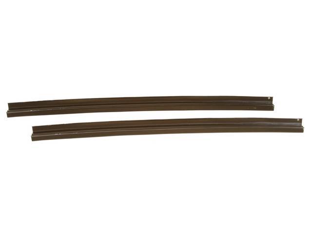 Rear Compartment / Trunk Weatherstrip Gutter Set, (2) Incl a pair of 22 inch length straight sections for quarter panels, 20 gauge steel, EDP-coated repro