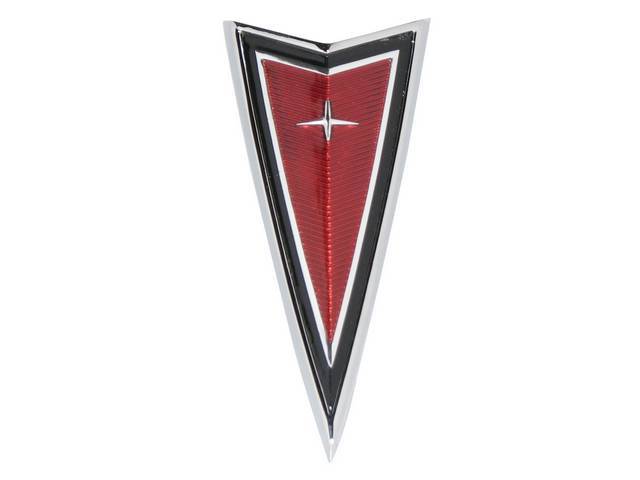 EMBLEM, NOSE, CREST, RED AND BLACK W/ SILVER STAR, REPRO