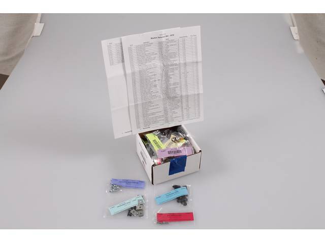 HARDWARE KIT, Master Interior, correct fasteners to attach interior components in a discounted kit versus purchasing individual smaller kits, (388) incl OE style fasteners w/ correct color and markings