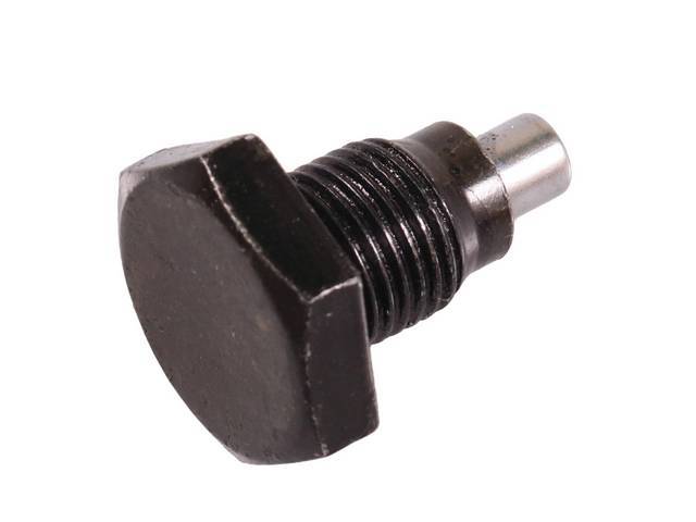 Black Magnetic 1/2 Inch-20 Oil Pan Drain Plug, reproduction
