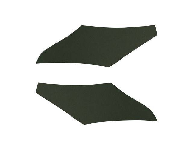 Premium Quarter Pillar / Sail Pillar Trim Panel Set, Dark Green, Ribbed Grain, Legendary Reproduction for (68-69)