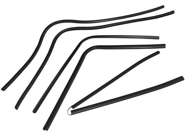 MOLDING KIT, Headliner and Window Trim, Black, (6) incl front windshield, rear window and side retaining strips, Repro