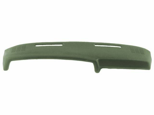 Vinyl Dash / Instrument Panel Pad, Dark Green with outer stereo speakers, best reproduction for (70)