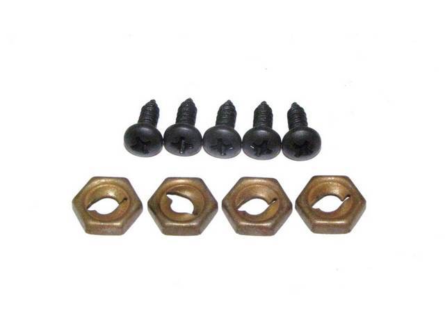 Dash / Instrument Panel Pad Fastener Kit, 9-pc kit includes screws and stamped nuts for (68-69)