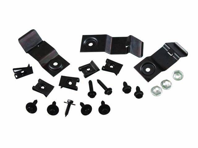 Dash / Instrument Panel Pad Fastener Kit, 20-pc kit includes Screws, Flat Sems, and Spring Nuts for (72-76)