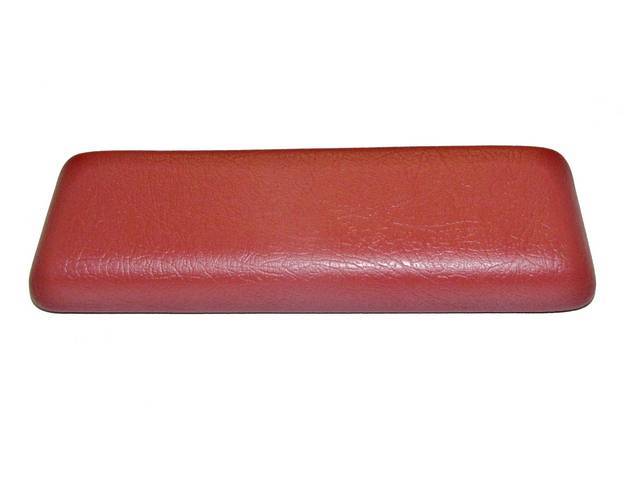 PAD, Arm Rest, Rear, Red, RH or LH, Seville grain vinyl over a steel core, Repro
