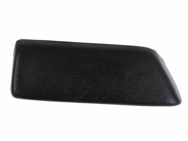 COVER / PAD, Arm Rest, Rear Quarter Trim, Black, LH, molded urethane over a steel core, Repro