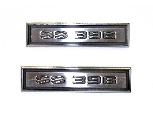 Front Door Trim Name Emblem Set, *SS396*, black and silver finish, includes mounting clips