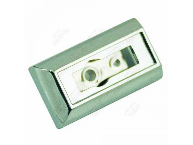 ESCUTCHEON, DOOR PULL STRAP, PLASTIC W/ CHROME FINISH,