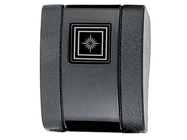 Seat Belt Buckle Cover Assembly, Black (paint to match) with black emblem