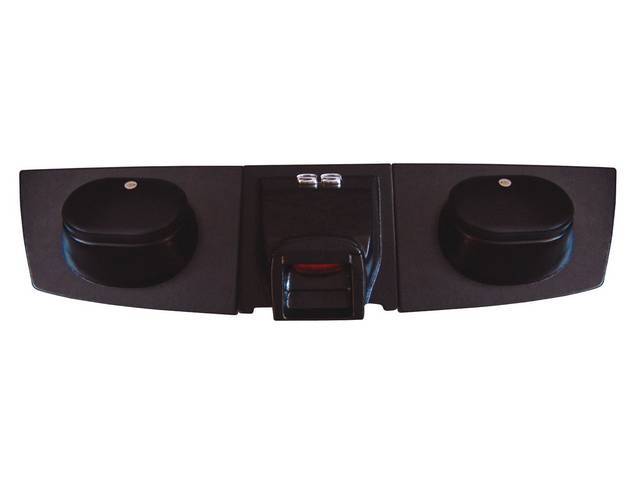 Package Tray Assy, Speaker Mounts and High Mount Brake Light, Black, Molded ABS-Plastic W/ 2 Bulb Brake Light And 120 Watt 6 x 9 Vintage Car Audio Speakers