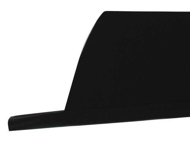 TRAY / TRIM, Package / Rear Shelf, Std (plain) w/o holes, 2nd Design, black, PUI, incl foam strip and black vinyl strip at the front