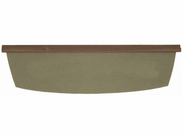 TRAY / TRIM, Package / Rear Shelf, Standard design without speaker / defroster holes, Ivy Gold, Ivy Gold Vinyl Flap front w/ Tan tray  ** Only tray offered for Ivy Gold color **