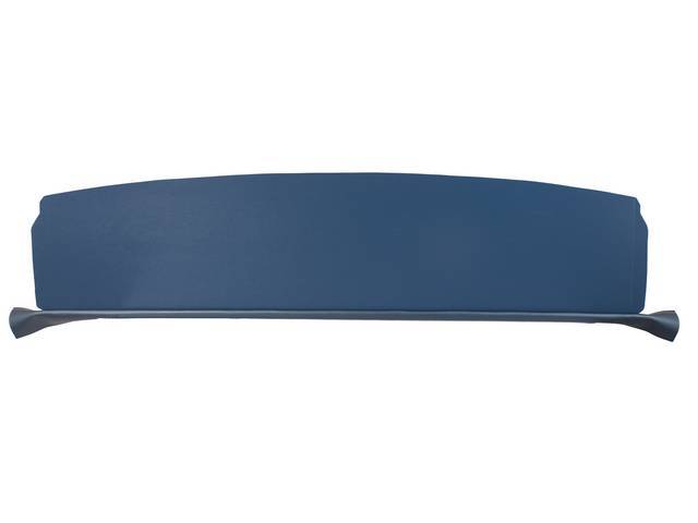 TRAY / TRIM, Package / Rear Shelf, Std (plain) w/o holes, dark blue, PUI, incl foam strip and dark blue vinyl strip at the front
