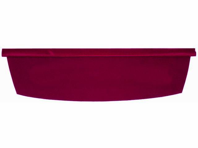 TRAY / TRIM, Package / Rear Shelf, Standard design without speaker / defroster holes, Red / Carmine / Firethorn