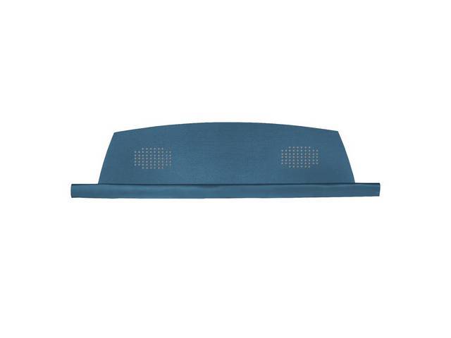 Package / Rear Shelf Tray / Trim, Deluxe w/ two speaker holes and covered w/ mesh, Medium Blue, Concours repro