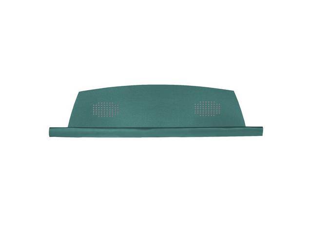 Package / Rear Shelf Tray / Trim, Deluxe w/ two speaker holes and covered w/ mesh, Turquoise, Concours repro