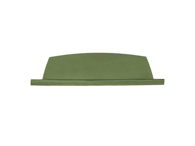 Package / Rear Shelf Tray / Trim, Standard design without speaker / defroster holes, Medium Green, Concours repro