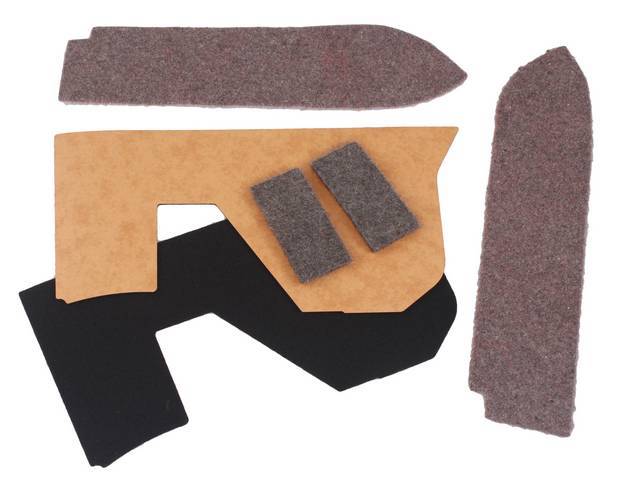 INSTALL KIT, Arm / Well Cover, Rear, Coupe, (6) incl two 20 Ounce Boards W/ 5 Ounce Felt, two 20 Ounce Felts and two 40 Ounce Felts
