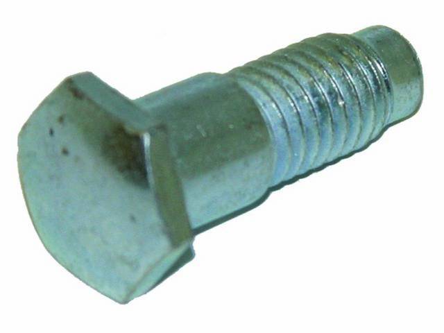 BOLT, Seat Belt Anchor, 1/2 Inch-13 thread, 1 7/16 Inch length (3/4 Inch is threaded), shouldered, silver finish, repro