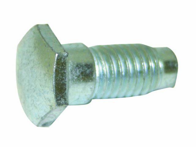 BOLT, Seat Belt Anchor, 1/2 Inch-13 thread, 1 3/16 Inch length (3/4 Inch is threaded), shouldered, silver finish, repro