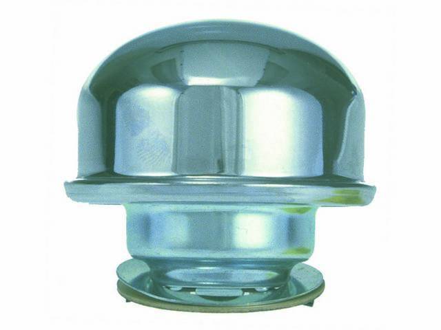 CAP / BREATHER, Oil Filler, twist on style for use w/ filler tube, 2 3/8 inch diameter, chrome finish, Repro