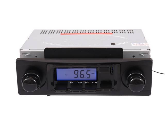 Radio, AM/FM W/ Front Auxiliary Input (for Ipod, MP3 player, satellite radio), 200 Watt (4 x 50 watt), Black Faceplate, features LCD display w/ blue illumination, 6 AM / 6 FM presets, manual up / down tuning, seek / auto scan, 4-way fader control for fron