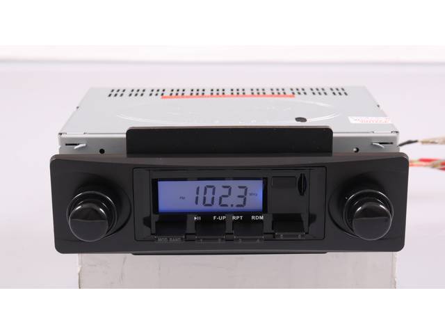 Radio, AM/FM W/ Front Auxiliary Input (for Ipod, MP3 player, satellite radio), 200 Watt (4 x 50 watt), Black Faceplate, features LCD display w/ blue illumination, 6 AM / 6 FM presets, manual up / down tuning, seek / auto scan, 4-way fader control for fron