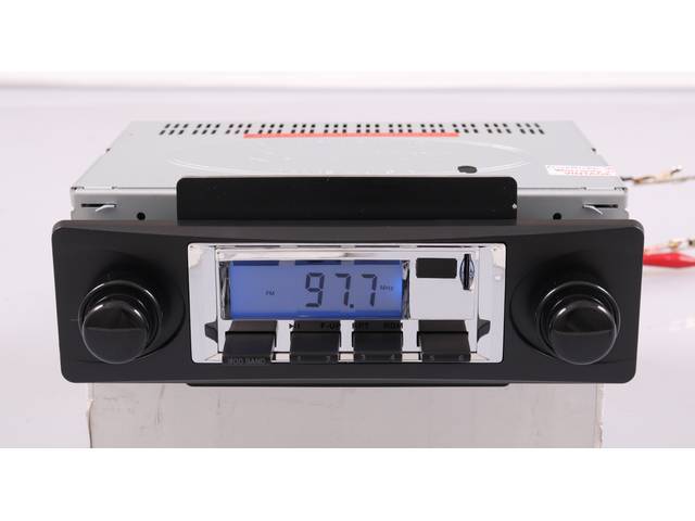 Radio, AM/FM W/ Front Auxiliary Input (for Ipod, MP3 player, satellite radio), 200 Watt (4 x 50 watt), chrome faceplate, features LCD display w/ blue illumination, 6 AM / 6 FM presets, manual up / down tuning, seek / auto scan, 4-way fader control for fro