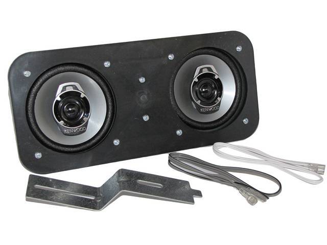 SPEAKER ASSY, In-Dash, High-Power, includes dual 4 inch O.D. 210 watt Kenwood speakers (featuring a 1 1/8 Inch O.D. tweeter) on a custom plate, mounts in factory location, repro