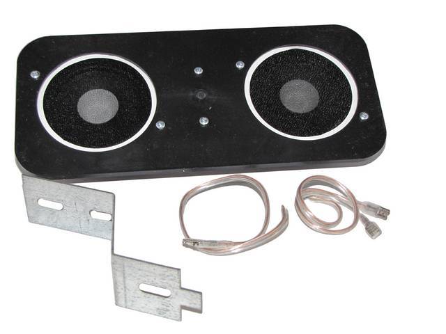 SPEAKER ASSY, In-Dash, Std, includes dual 3 1/2 inch O.D. 30 watt Vintage Car Audio coaxial speakers on a custom plate, mounts in factory location, repro