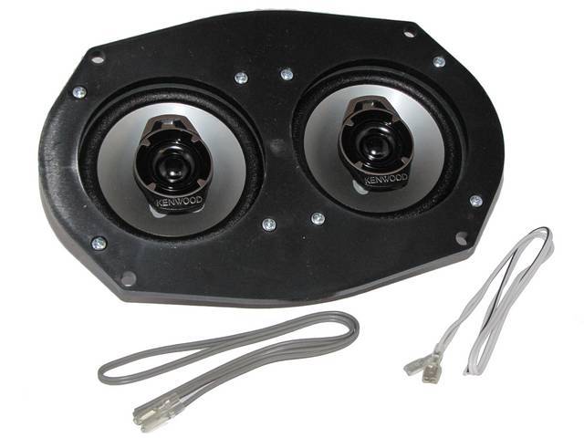 SPEAKER ASSY, In-Dash, Std Dash W/O Stereo Speakers, High-Power, includes dual 4 inch O.D. 220 watt Kenwood speakers (featuring a 1 1/8 Inch O.D. tweeter) on a custom plate, mounts in factory location, repro